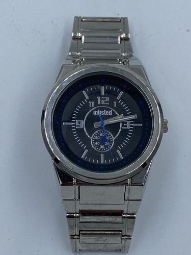 Reloj Hombre No Listado Esfera Negra Azul Blanco Acero Inoxidable - Imagen 5 de 8