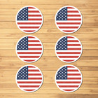 6-Pack American Flag Stickers - USA Round Vinyl Decals for Laptop , Tumbler