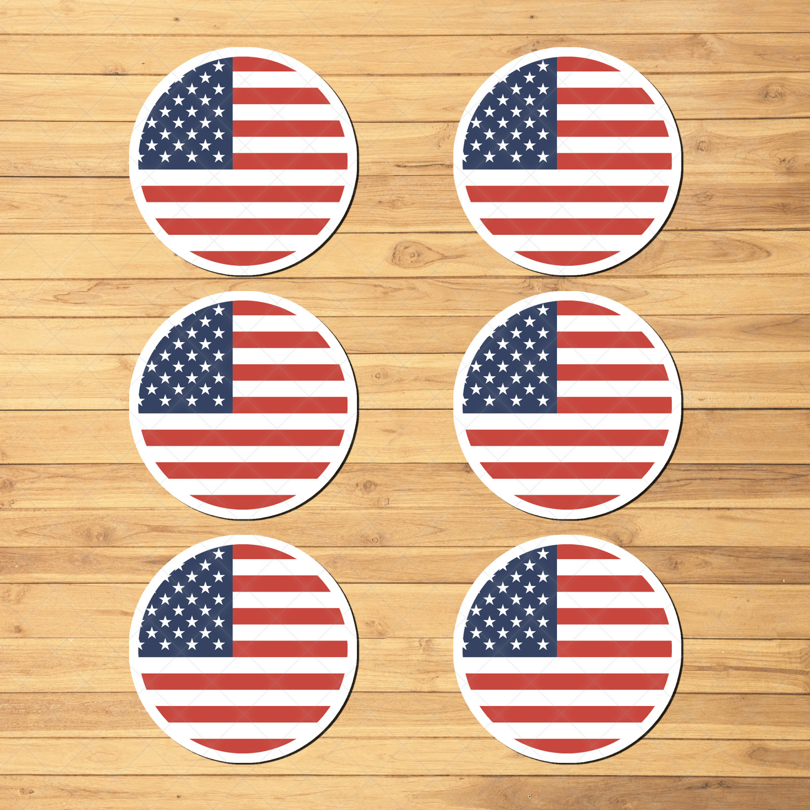 S - Usa Round Vinyl Decals For Laptop , Tumbler