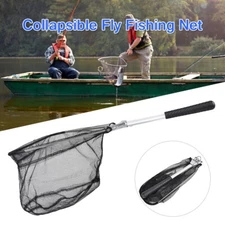 Folding Fishing Net Collapsible Telescop Fish Landing Net Fly Fishing Trap R2X5