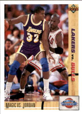 1991-92 Upper Deck #34 Magic Johnson Michael Jordan LA Lakers Chicago Bulls  Card