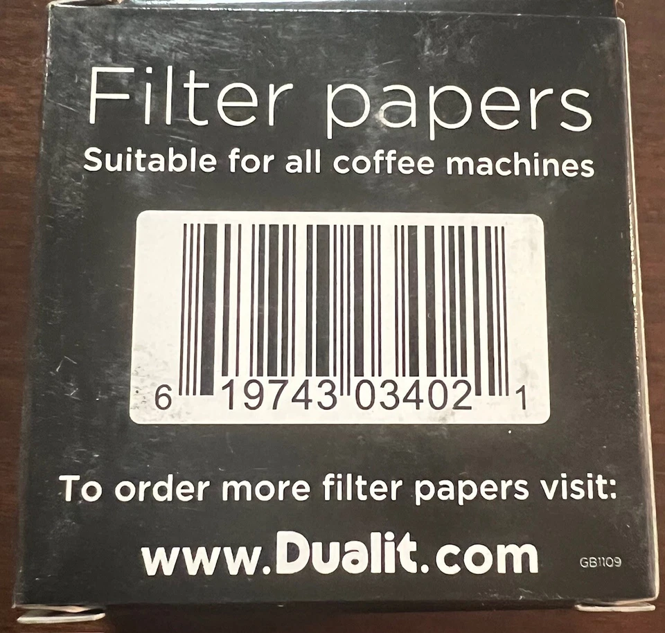 Pack de 250 papeles de filtro Dualit x 2 (500 en total) para máquinas de café espresso Dualit Foto 2 de 4