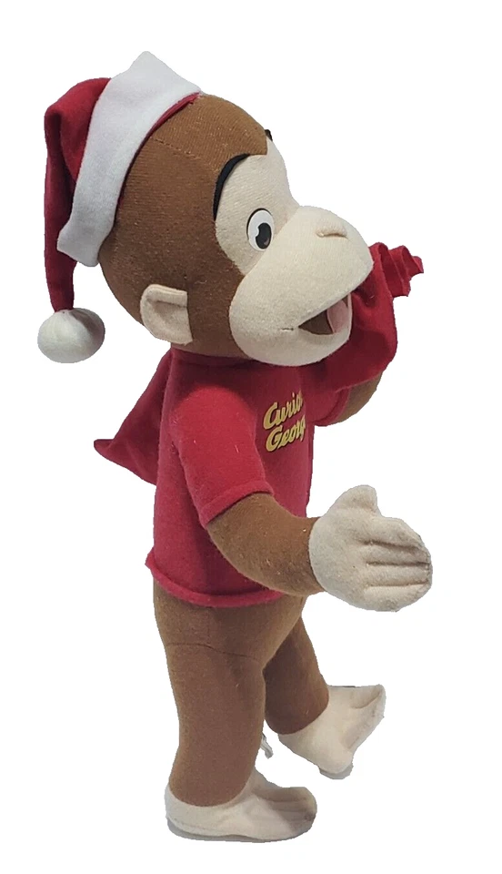 Mono de peluche Curious George con sombrero de Santa y bolsa animal de peluche 14" nuevo sin etiquetas Foto 4 de 4
