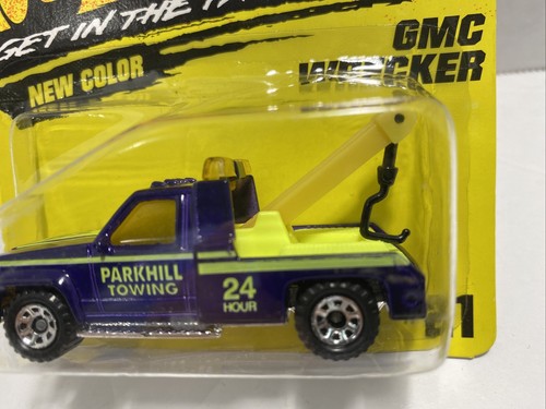 1996 Matchbox #21 Purple GMC Wrecker Parkhill Towing Hood Variation NOC 1:72 - Picture 5 of 6