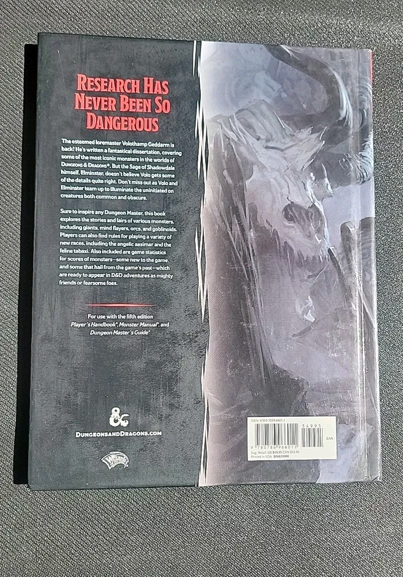 Volo's Guide to Monsters 5th Edition D&D Dungeons & Dragons