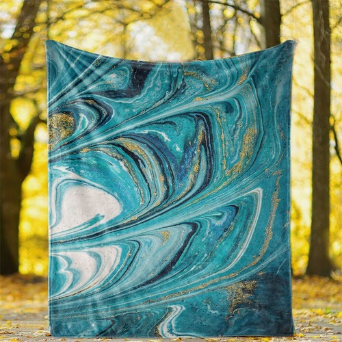 Marbled Marbling Comfy Flannel Bedspread Throw Blanket Birthday Christmas Gift - Picture 9 of 21