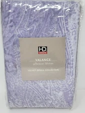 HD Designs Purple Burnout Velour Valance Velvet Opera Collection New