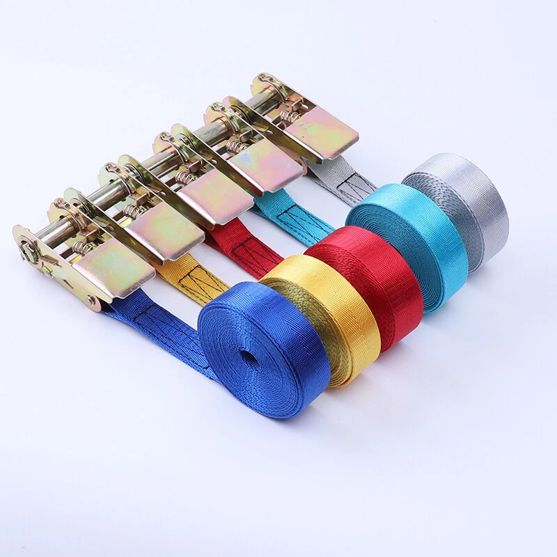 1-5M Ratchet Belt Tow Rope Cargo Straps Tie-Down Belt With Metal Buckle Baggage - Image 2 of 4