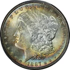 1887-P Morgan Silver Dollar PCGS MS63 Gorgeous Color Superb Eye Appeal