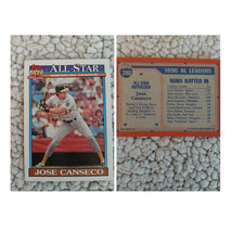 Topps 1991 Jose Canseco All-Star Athletics Baseball Card #390 Base Set
