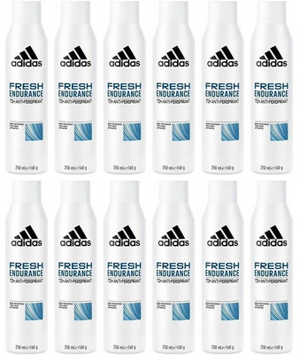 12x adidas Women Fresh Endurance Deodorant Spray 72H Anti-Transpirant, 250ml
