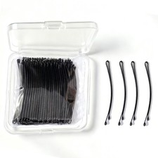 Curved Bobby Hair Pins, 100Pcs Bobby Pins for Women Black Hairpin for Long or...