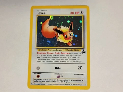 Pokemon - Eevee Black Star Promo 11 Holo - Rare - 1999-2000 WoTC - Never Played