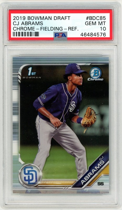2019 CJ Abrams Bowman Draft Chrome Refractor 1st rc Nationals #BDC-85 psa 10