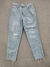 Universal Thread Jeans Womens 4 Light Wash Boyfriend High Rise Distressed