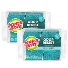 Scotch-Brite Odor Resist Non-Scratch Sponges 6ct - Pack of 2 Total 12 Sponges