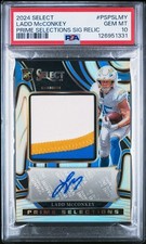 2024 Panini Select Prime Selections Signature Relics Ladd McConkey RC Auto 76/99