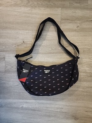 Reebok Womens Analis Crossbody Cresent Shaped Nylon Purse NEW 
