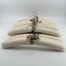 Padded Hangers-Canvas-Set of 22 Cream Color With Satin Bow's