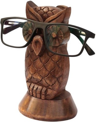 Ajuny Handcrafted Wooden Eyeglass Spectacle Holder - Handmade Owl Design Eyew...