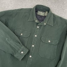 Ll Bean Chamois Flannel Shirt Jacket Mens M Green Quilt Lined Insulated Shacket Ll Bean Chamois Flannel Shirt Jacket Mens M Green Quilt Lined Insulated Shacket