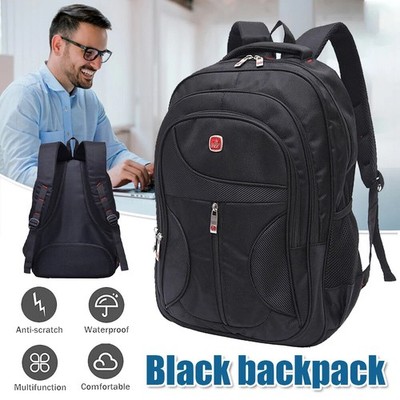 Herren Rucksack Sport-Arbeit Freizeit Schulrucksack Tasche Wasserdicht Schwarz