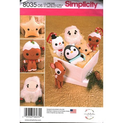 Simplicity 8035 Mukibaba Stuffed Animals and Ornaments Sewing Pattern OS 8035