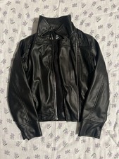 art class Black Faux Leather Unisex Kids Basic Jacket S Zip Closure