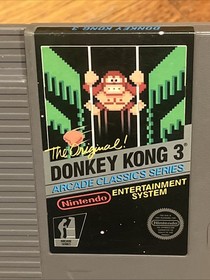 Donkey Kong 3 Arcade Classics (Nintendo, 1986) NES Authentic 5-Screw CART ONLY