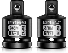 2-Piece 1/2" Female to 3/8" Male Impact Socket Adapter Set, 1/2" Drive Impact 