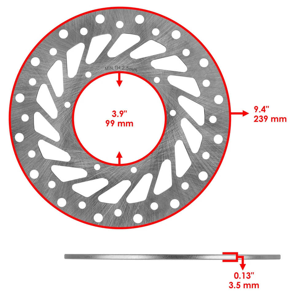 Front Brake Disc Rotor W/Pad For Honda CR125R 1995 1996 1997 1998 1999 2000-2007 - Image 2 of 4