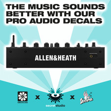 Allen & Heath - White Decal Sticker - DJ Turntable - Mixer - Laptop - Record Box