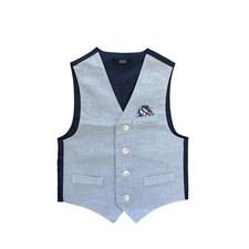 Nautica Toddler Boys Size 4 Formal Button-Down Vest Light Blue and Navy