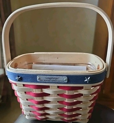 NEW LONGABERGER 2001 ALL AMERICAN Hostess Appreciation Basket W/Protector