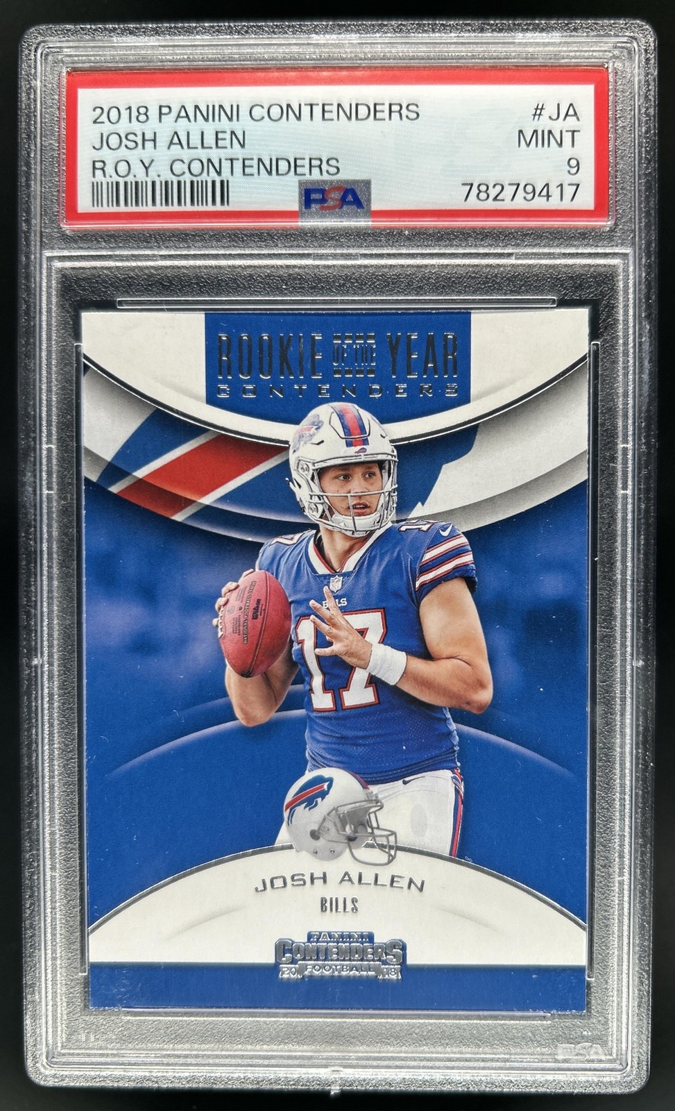 2018 Panini Contenders Josh Allen Rookie of the Year RC #RYA-JA Bills PSA 9