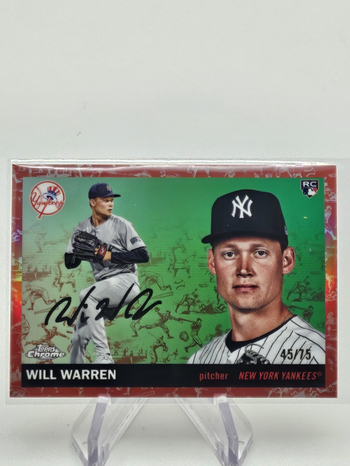2025 Topps Chrome Platinum Will Warren Rose Gold Toile Refractor RC /75 #294