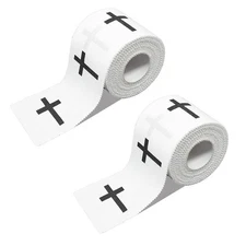 2Pcs Christian Cross Athletic Sports Wrap Tape 2in x 23ft Jesus Cotton Zinc O...