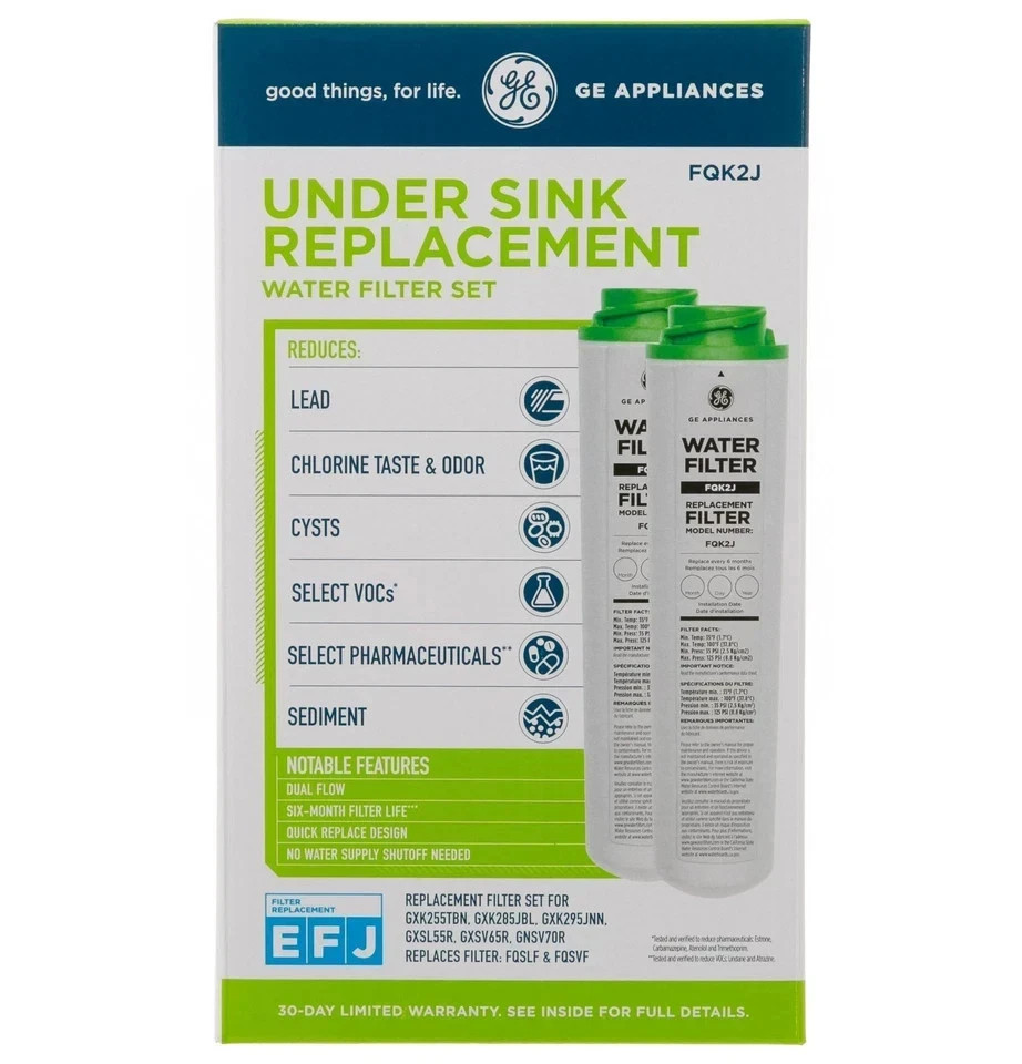 4 Pack GE FQK2J Replacement Water Filter Cartridge