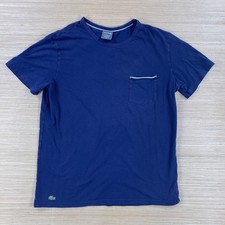 Lacoste Shirt Mens Medium Blue Sleepwear Pocket Comfort Lazycore Casual Night