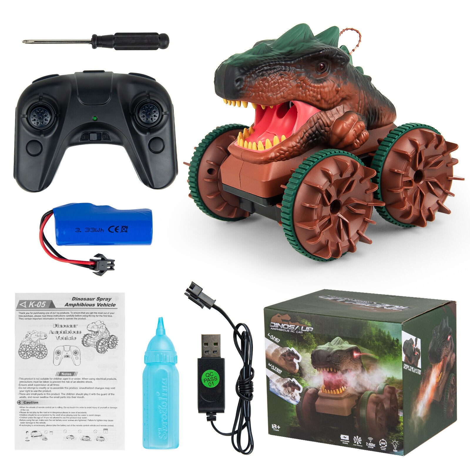 Dinosaur Truck Boy Dinosaur Car Toys for Kids RC Remote Control Model Waterproof