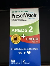 PreserVision AREDS 2 + CoQ10 Eye Vitamin, 80 Ct. Mineral Supplement - 8/2026