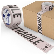 Fragile Packing Tape, Please Standard, Be Gentle - Cream/Black