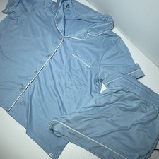 Gap Body Women's Pajama Set Stretch Jersey Knit Large Cozy Blue Set