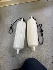 2 Polyform G1 Boat Fender Inflatable Bumpers Buoys Ribbed Vinyl 