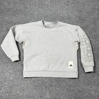 Adidas Sweatshirt Mens Medium Gray Sportswear Crewneck Fleece Sleeve Print Logo