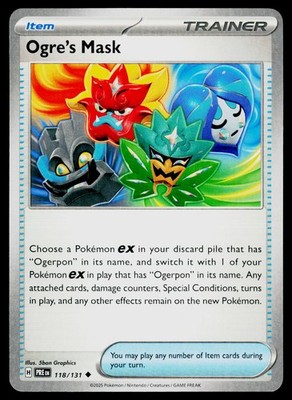 Ogre's Mask 118/131 Uncommon Prismatic Evolutions Pokemon Near Mint