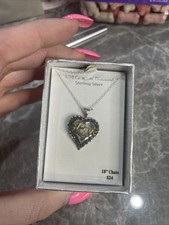 Sterling Silver 18  chain 0.1 Carat T.W. Diamond New w/ box