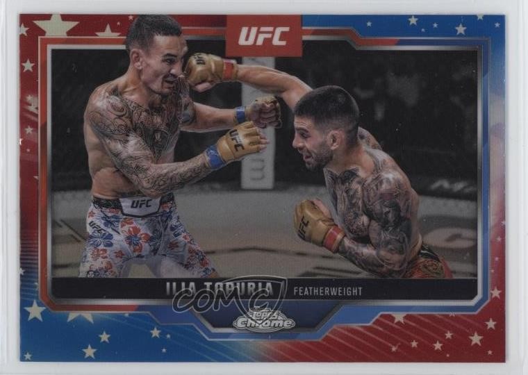 2025 Topps Chrome UFC Red & Blue Refractor Ilia Topuria #43