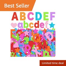 Glitter Foam Letters,469 Pcs UppercaseandLowercase Alphabet Stickers Pastel ...