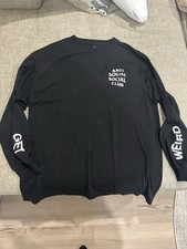 Anti Social Social Club Get Weird Long Sleeve Shirt Mens Large Black Streetwear